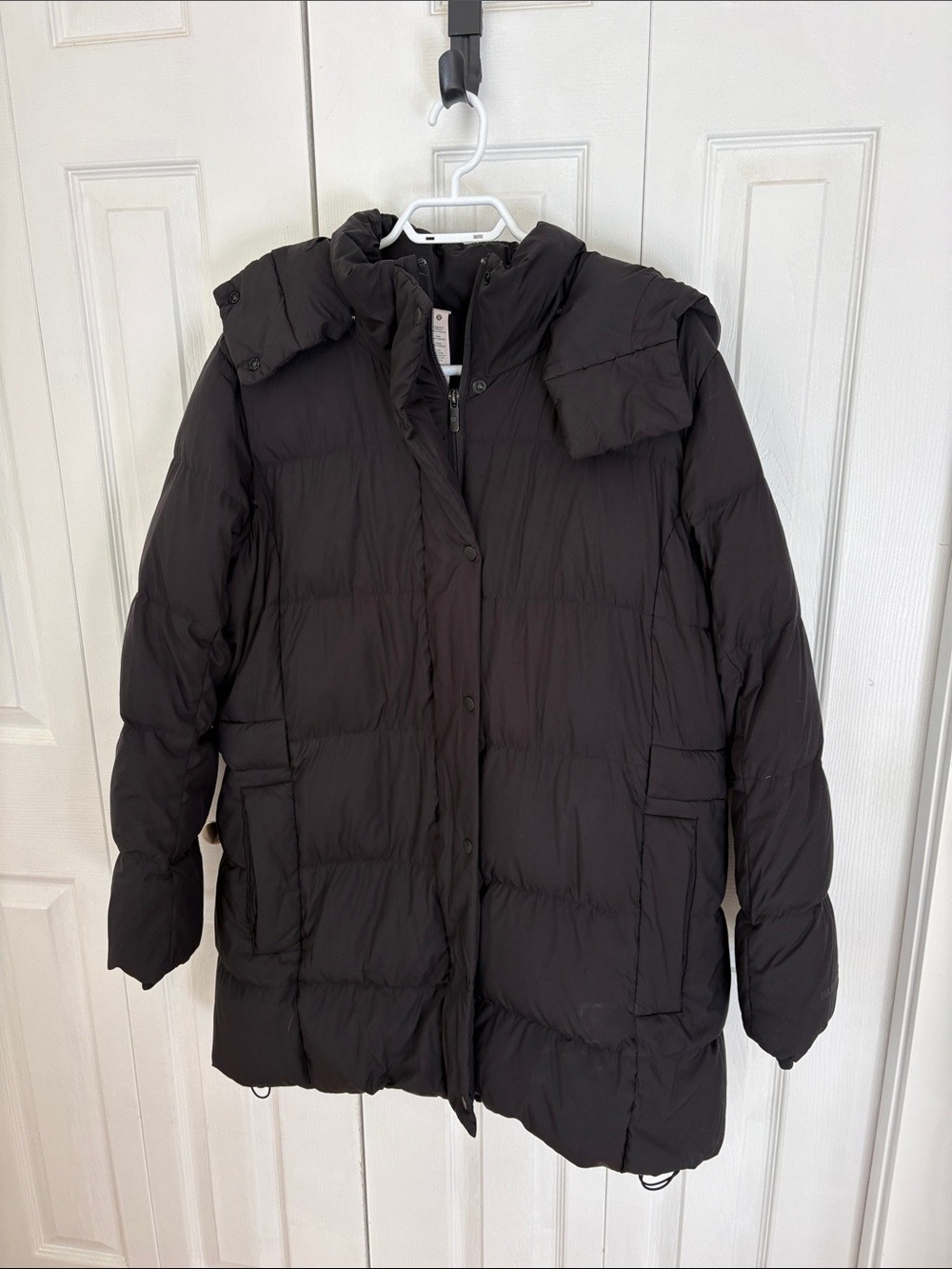 lululemon athletica Black Quilted Down Puffer Coat with Hood